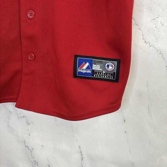 VTG Majestic Anaheim Angels Baseball Jersey Boys Youth Medium 10/12 USA Red - Picture 9 of 12